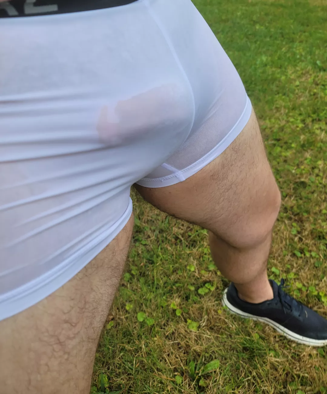 Wearing white in the rain.