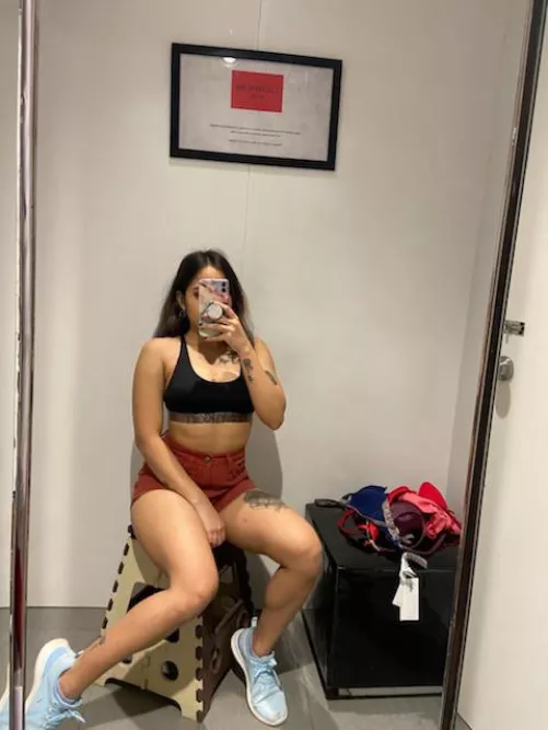 when she goes to the trial room and shares pics. dm for more