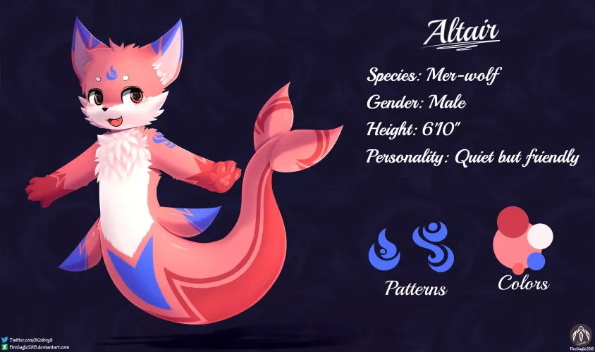 Altair Merwolf [Commission] Just a li'l snuggly merwolf~ (Art by me @SCodreyS on Twitter)