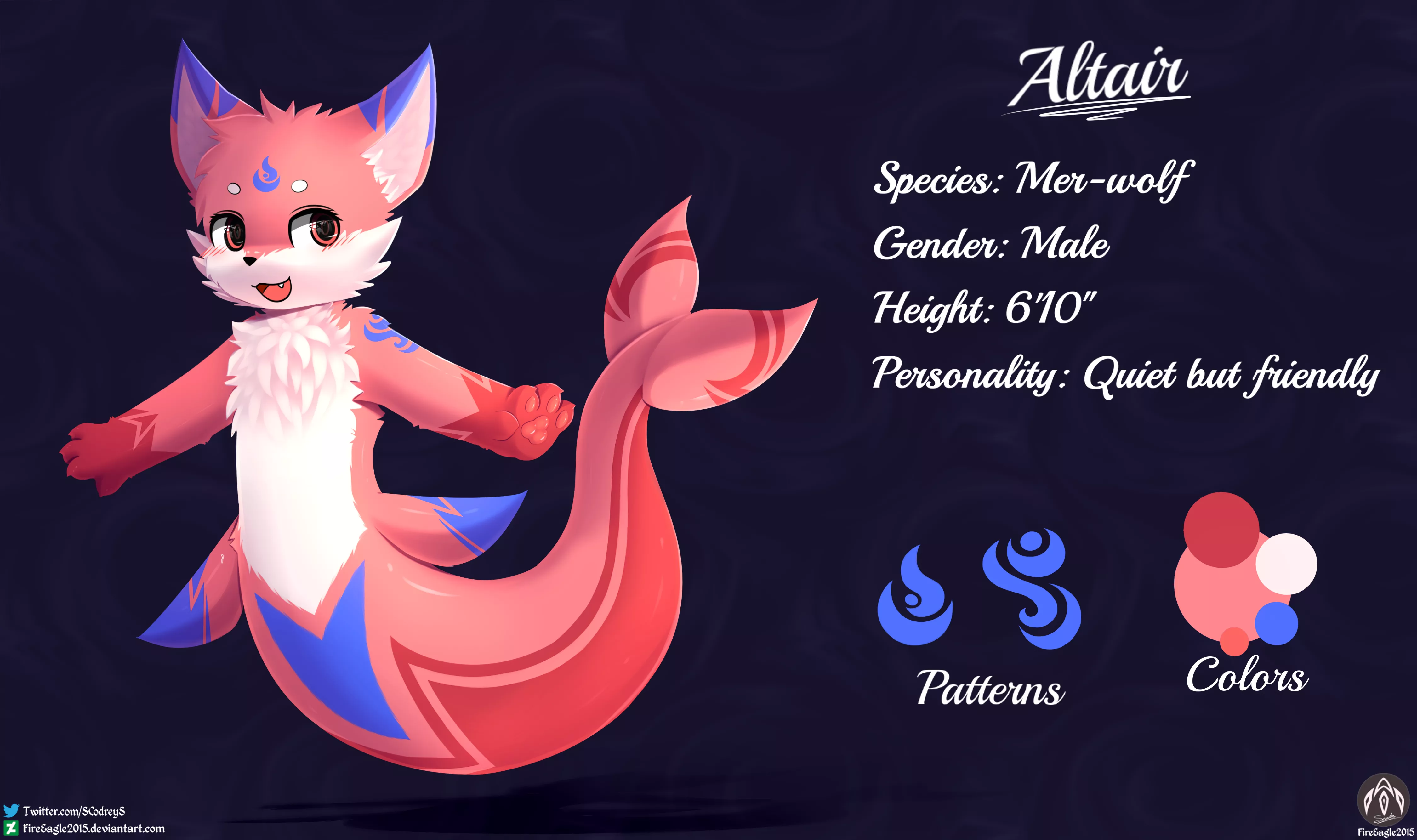 Altair Merwolf [Commission] Just a li'l snuggly merwolf~ (Art by me @SCodreyS on Twitter)