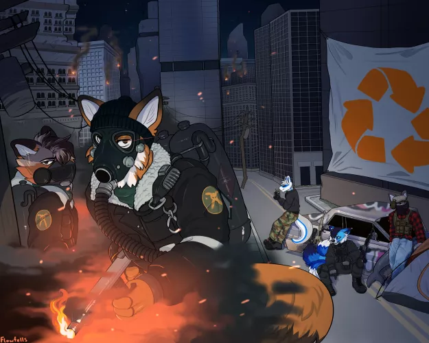 🔫🦊//art by me @flowfells on twitter