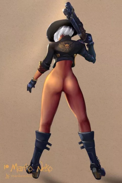 Ashe is ready for the stand-off (manko Neko)