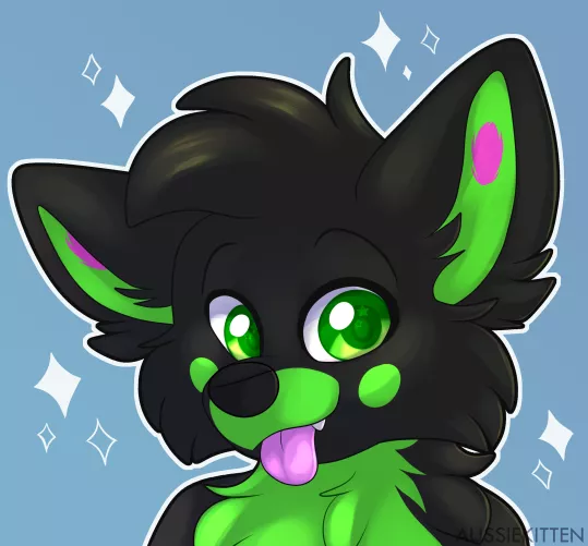Bleppy Folf! ✨| [ Art by me (@aussie_kitten on Twitter) | Free art raffle prize for @emerald_folf141 on Twitter]