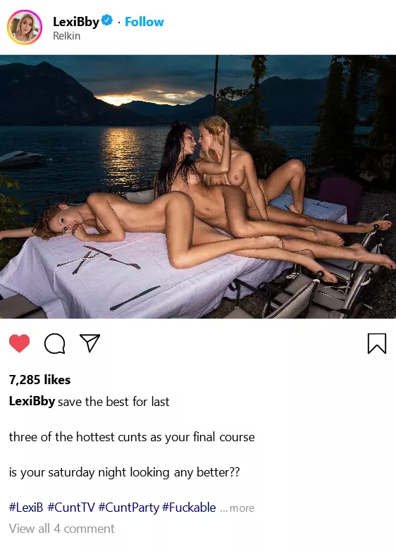 (cuntagram) @LexiBby - whats your night looking like??