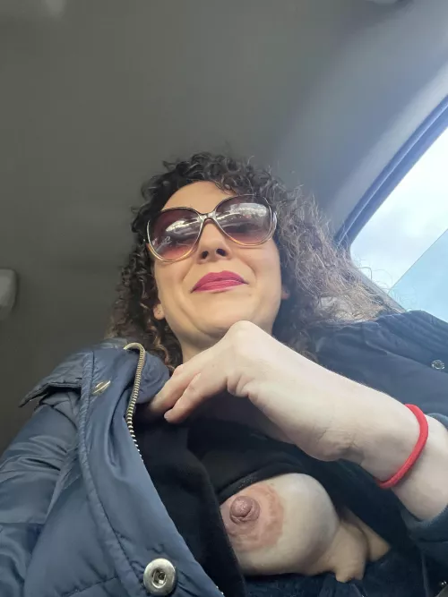 Flashing some nip for good luck