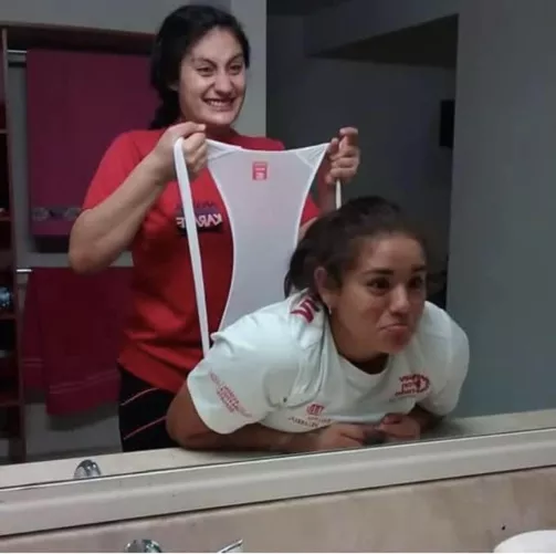 Girl getting a massive wedgie