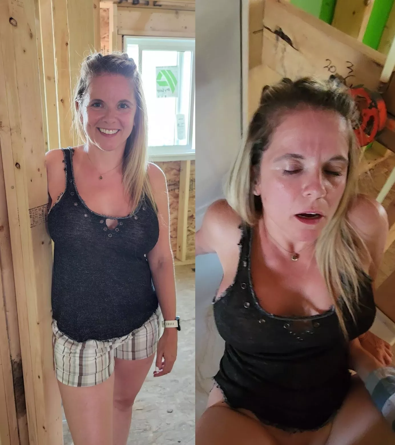 my boytoy works construction so he snuck me onto his site and fucked me there