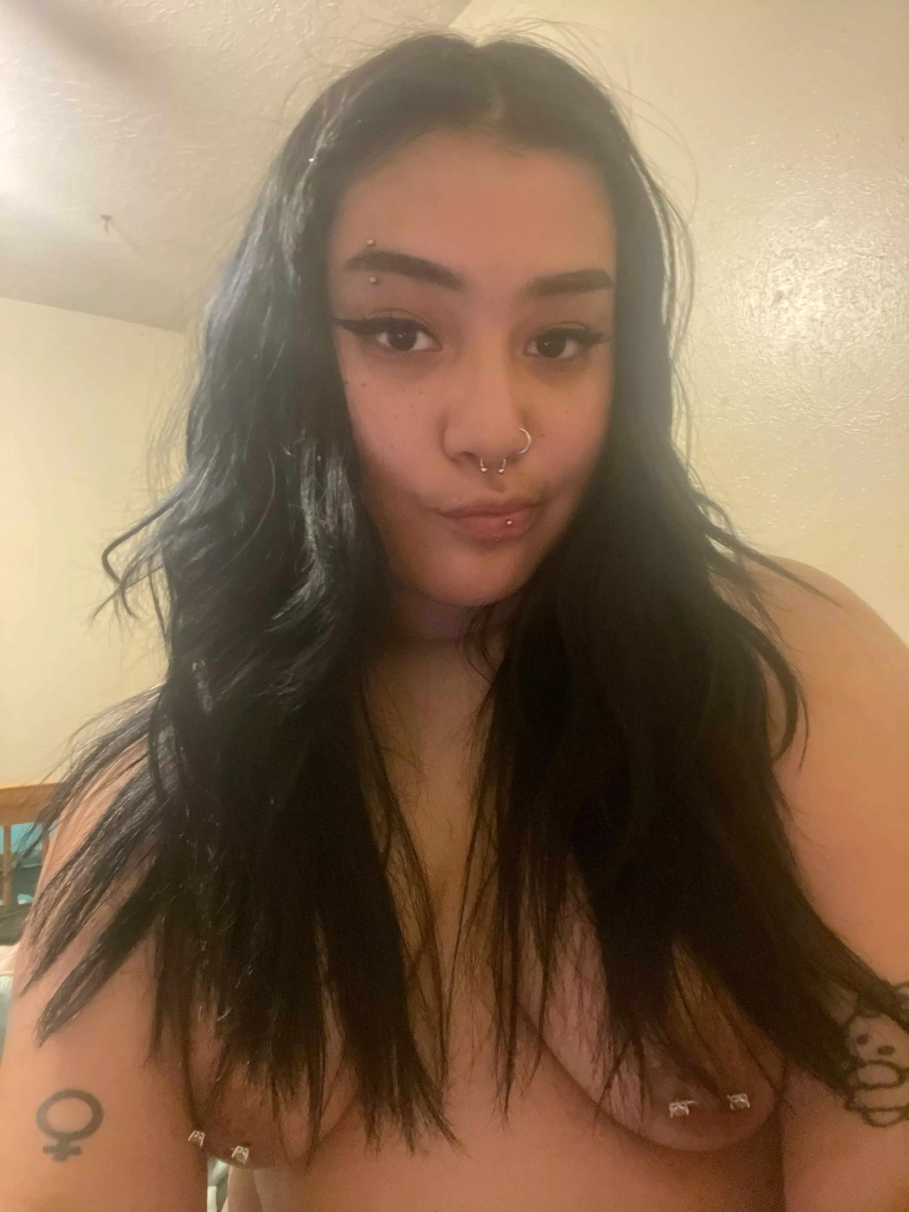 pierced brown nipples :p