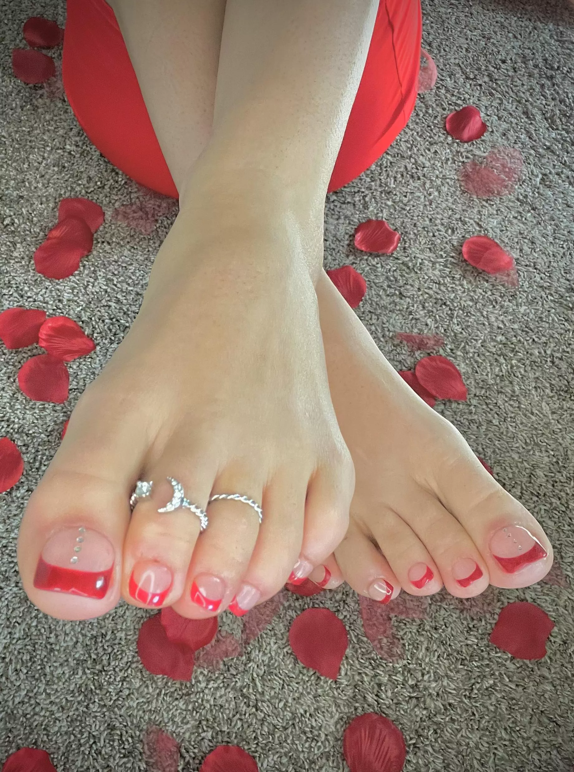 Red frenchies and gemstones