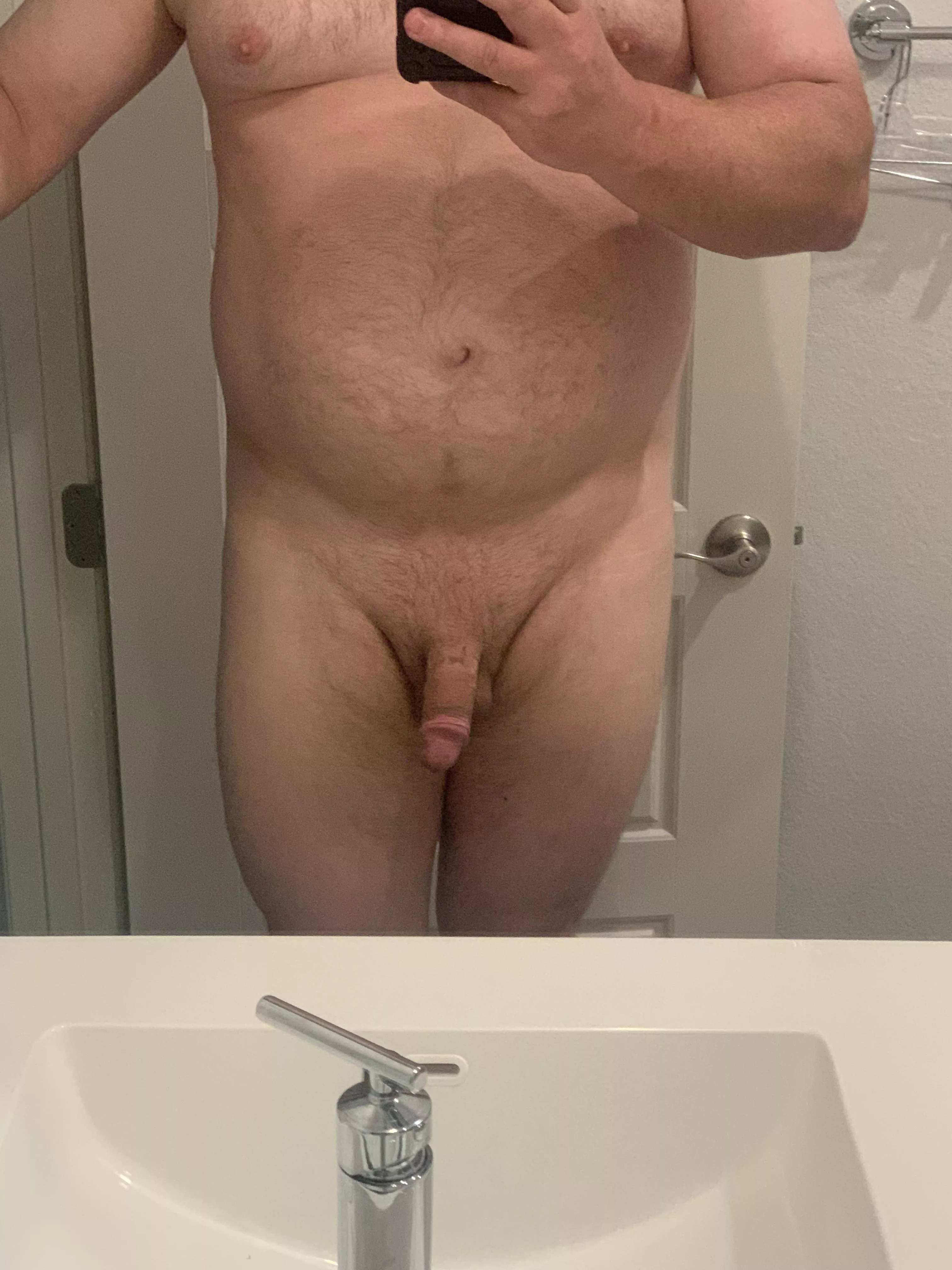 Shower time. Any want to rub my soft cock in the shower? (43, 5’-10”, 215lbs)