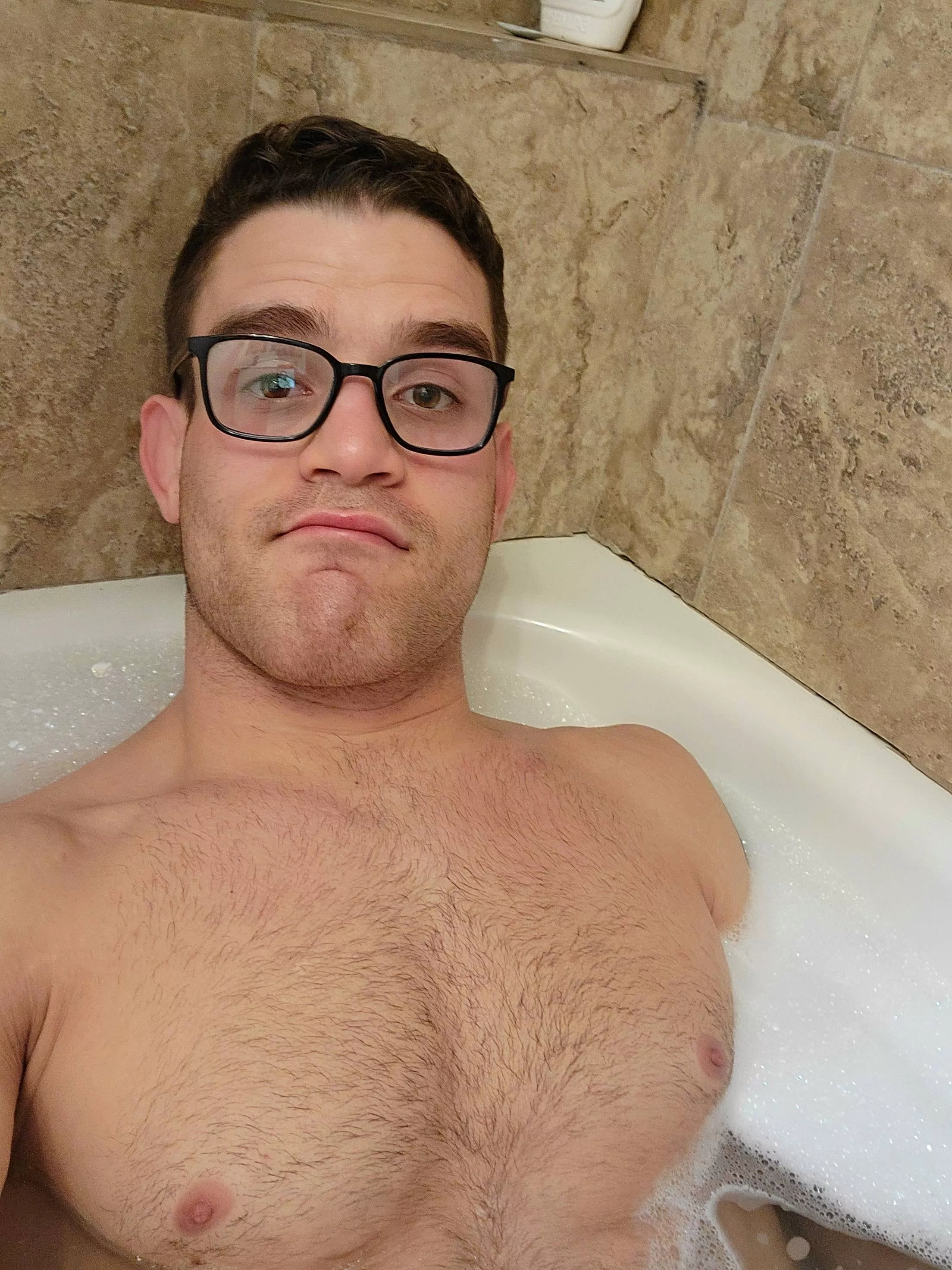 Too sore to lift weights this morning, so I took a bubble bath instead.