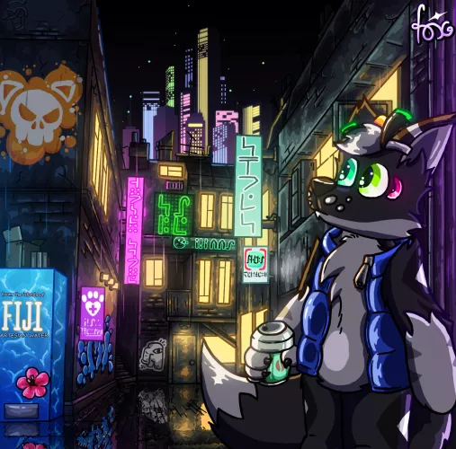 Walk in the rain in the refuge (art by me)