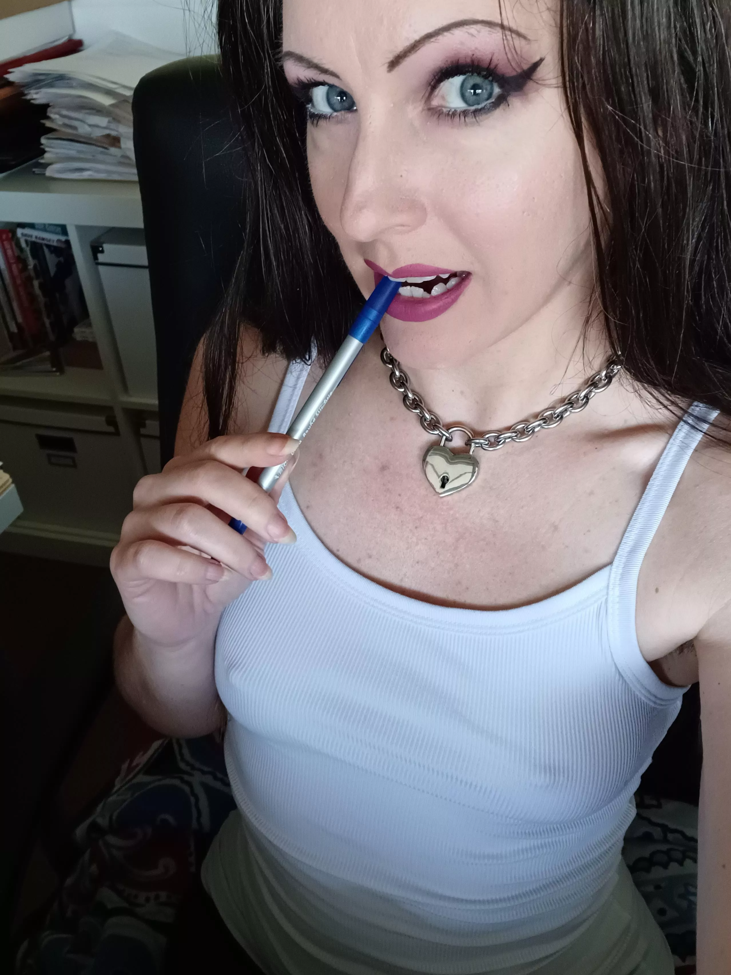 working on a Saturday, but braless