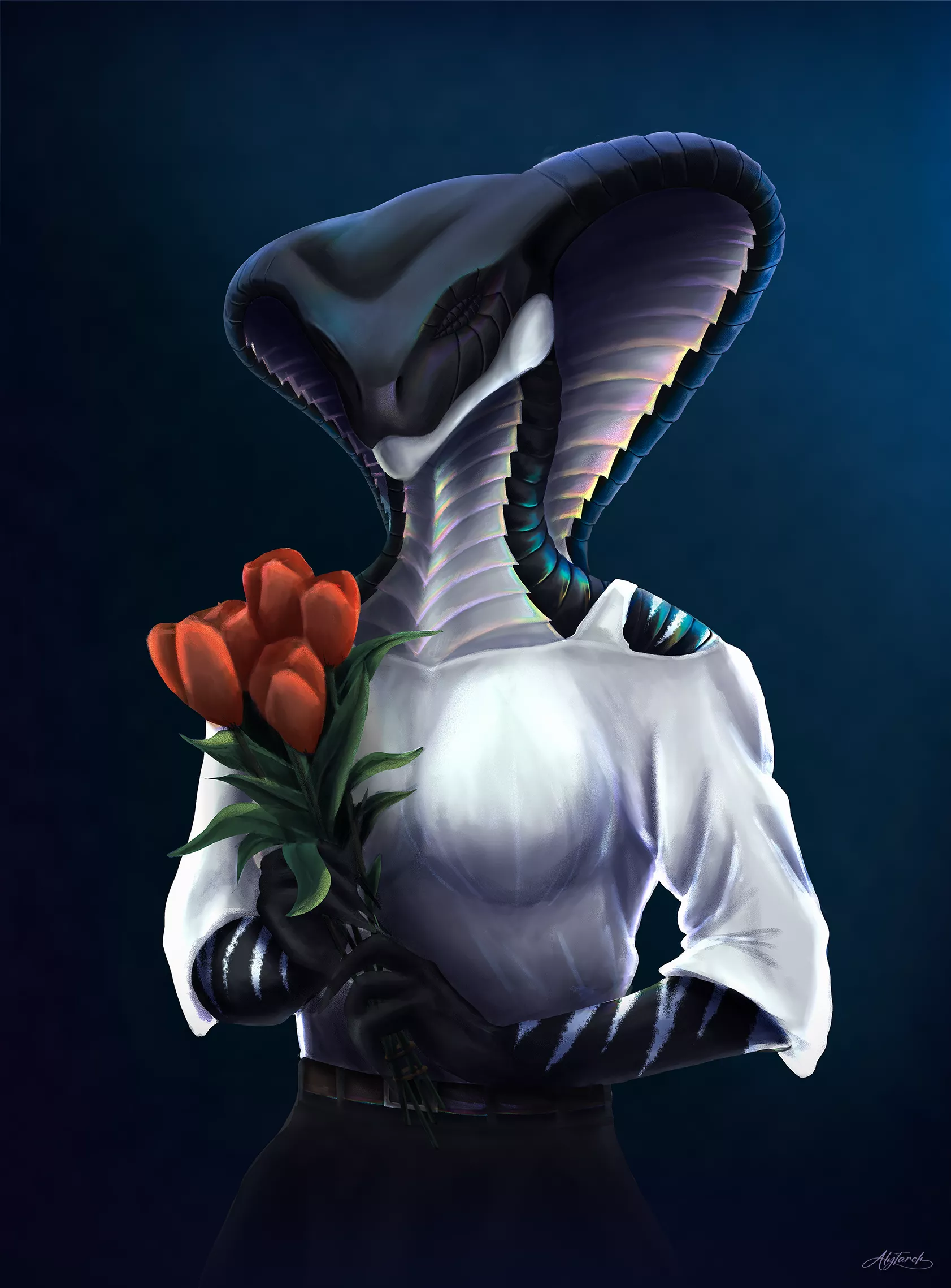 Yanaraah Kleondriz Auurely, from the XCOM fanfic Tertia Optio by Gold Eagle, Art by me @Alytarch on Twitter