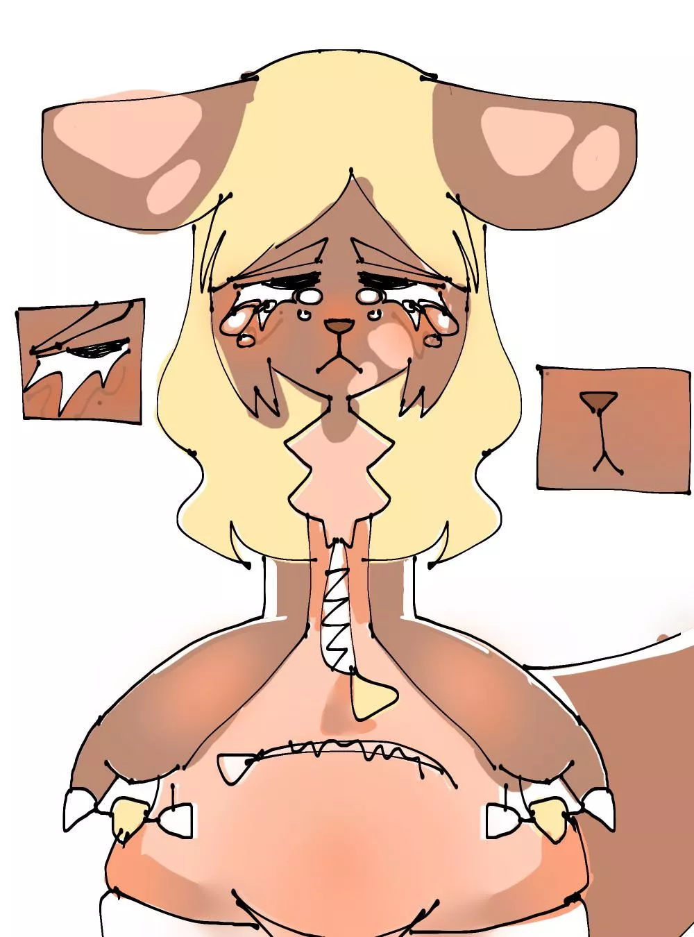 a little doodle i made of my new kangaroo oc, quite new to furry :]