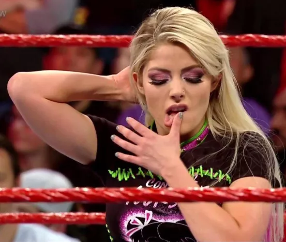 Alexa Bliss wiping her lips