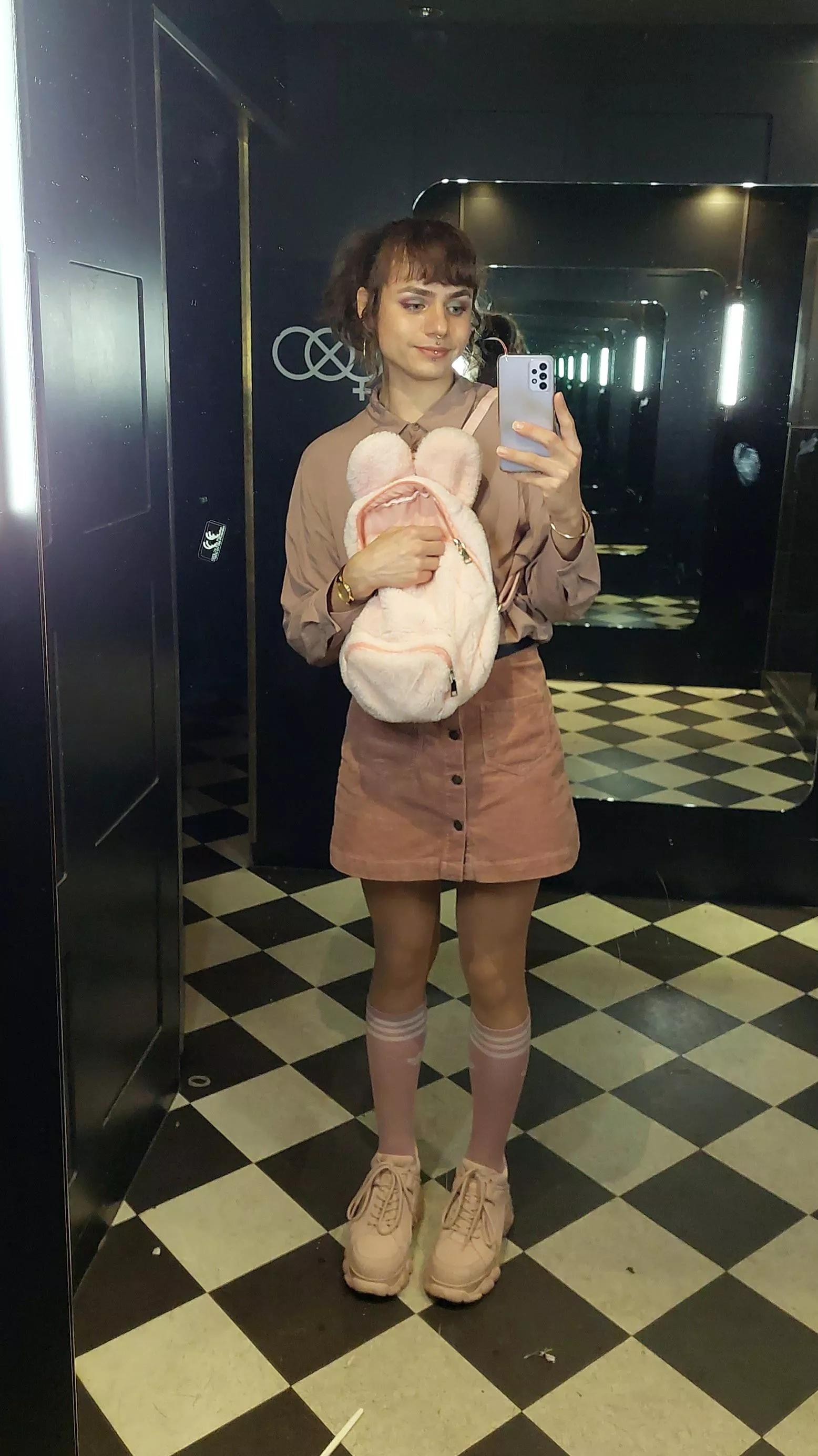 Clubbing with my bunny backpack :3