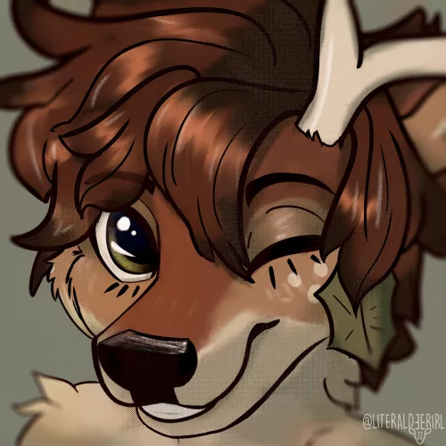 Drew a headshot of my new sona design. What do you think?[OC @literaldeerirl]