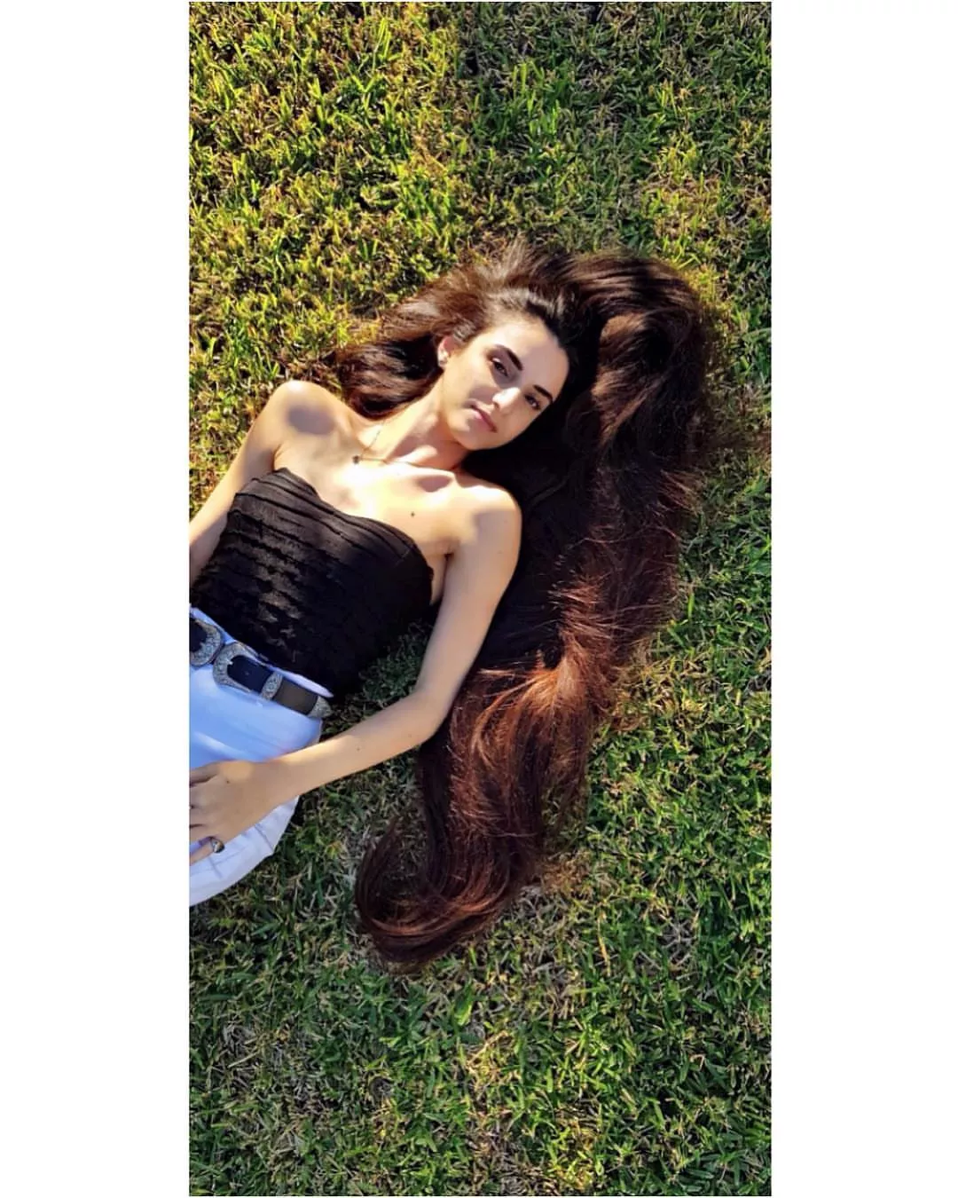 Hot long haired brunette