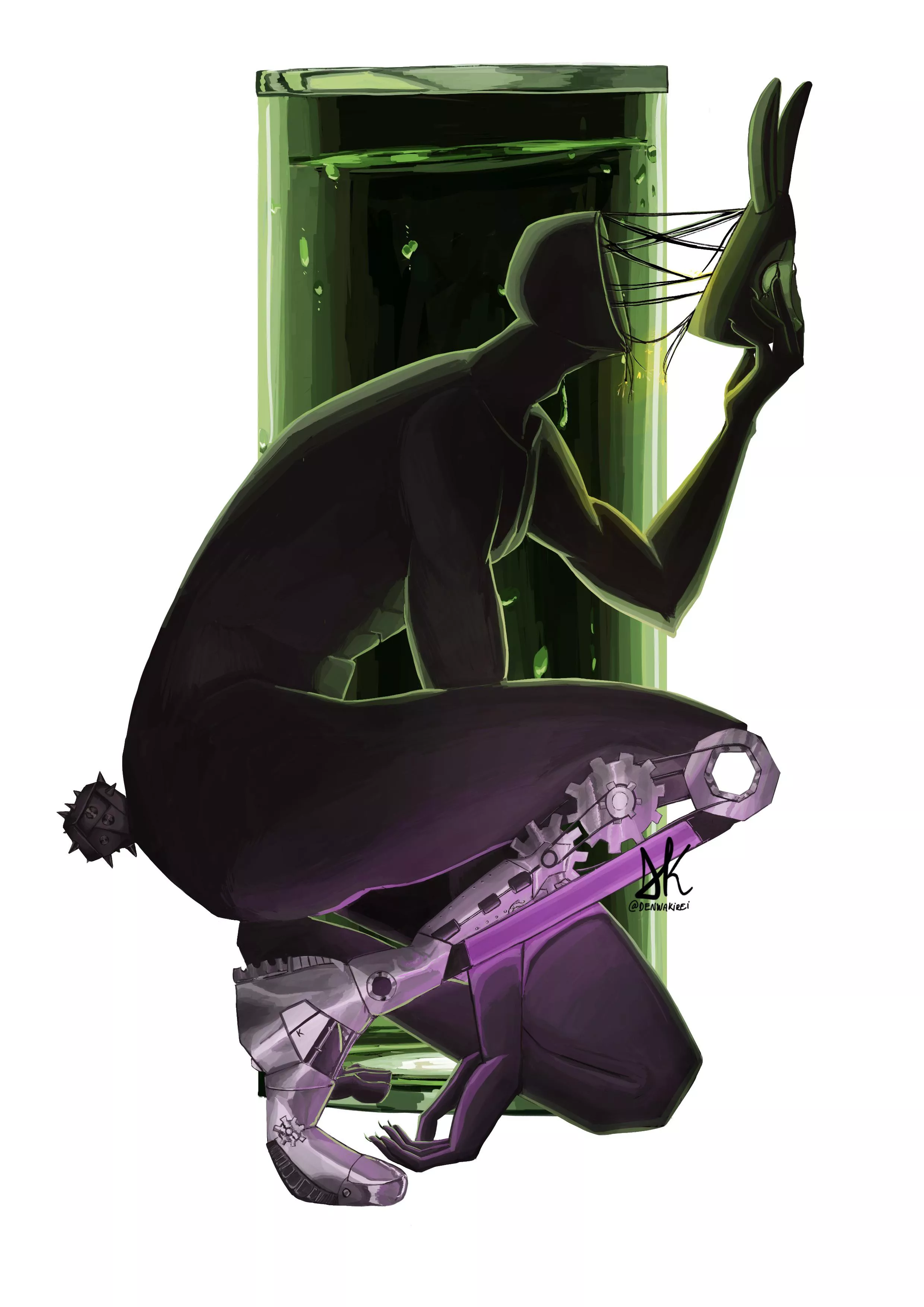 I really struggled to do that mechanic leg. Painting metal is such a pain. But how do you think it turned out? (Art by me @denwakirei on tw)