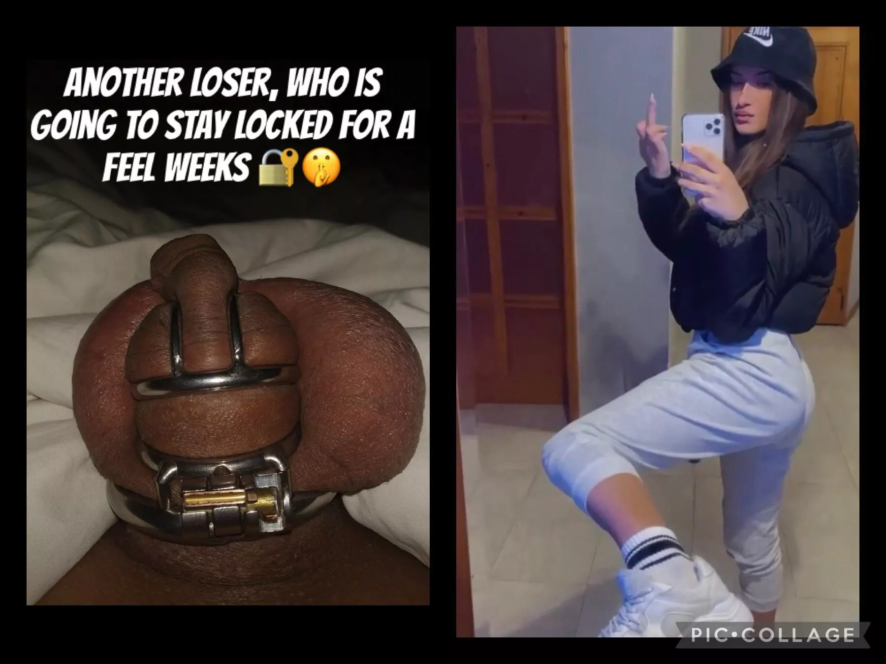 If you wanna stay locked for me like this poor boy, I could make that happen 😈🔐