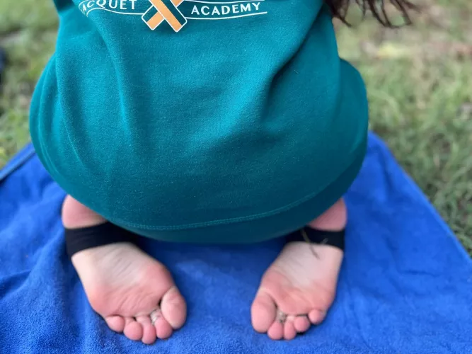 In this position because I'm begging you to massage my feet