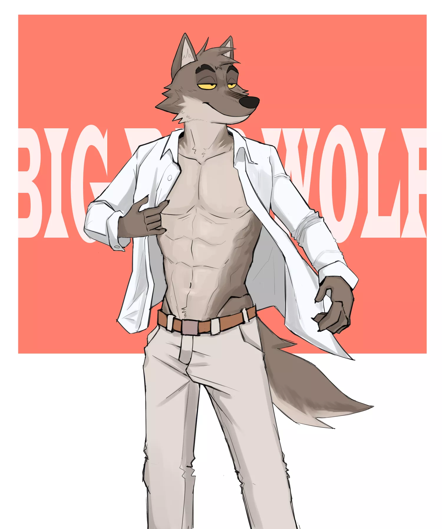 Mr.Wolf is a big bad wolf! Ver.1 (art by me, another version you can look at my twitter link in comment)