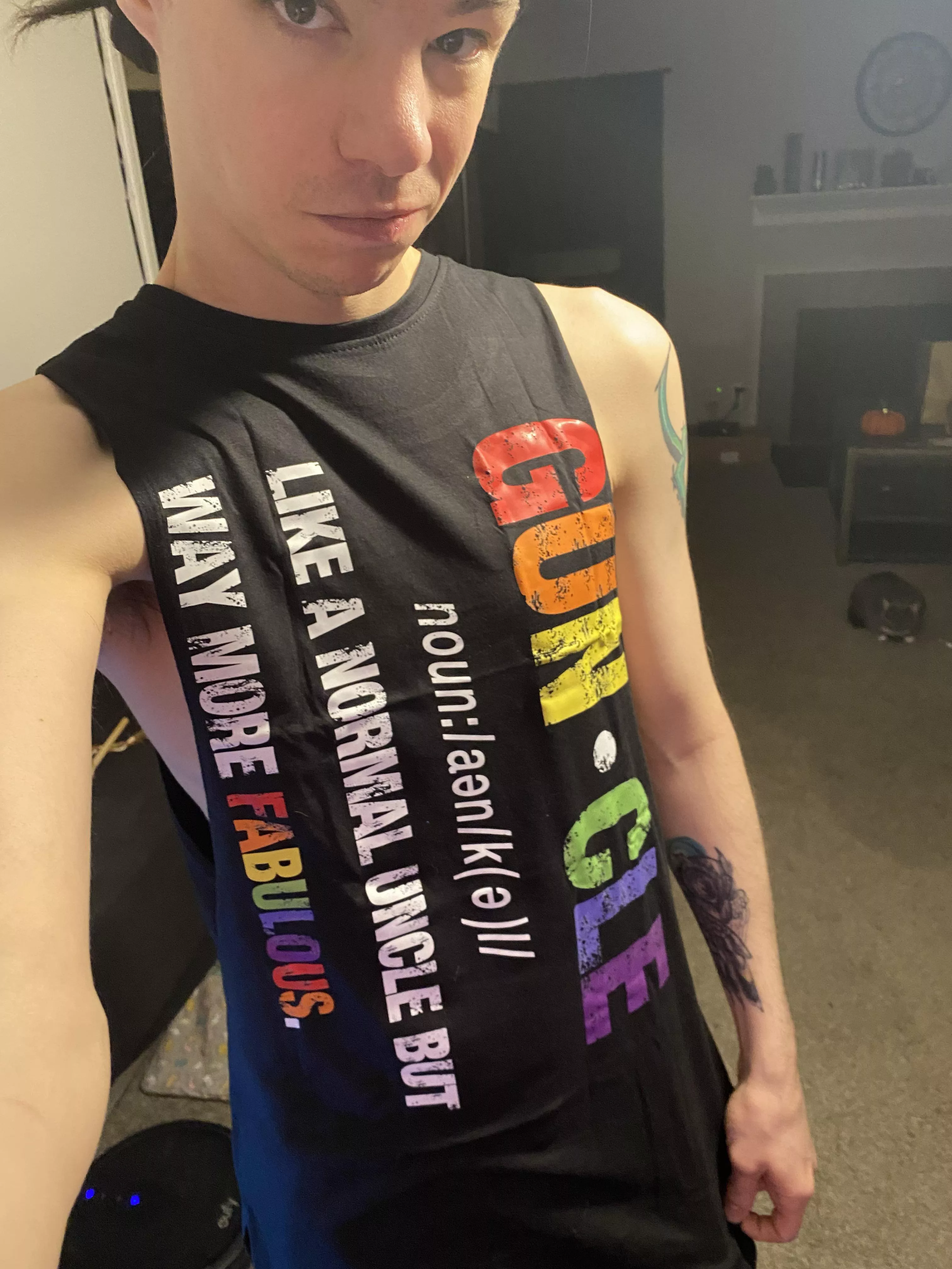 New shirt! Ft. My cat in the background.