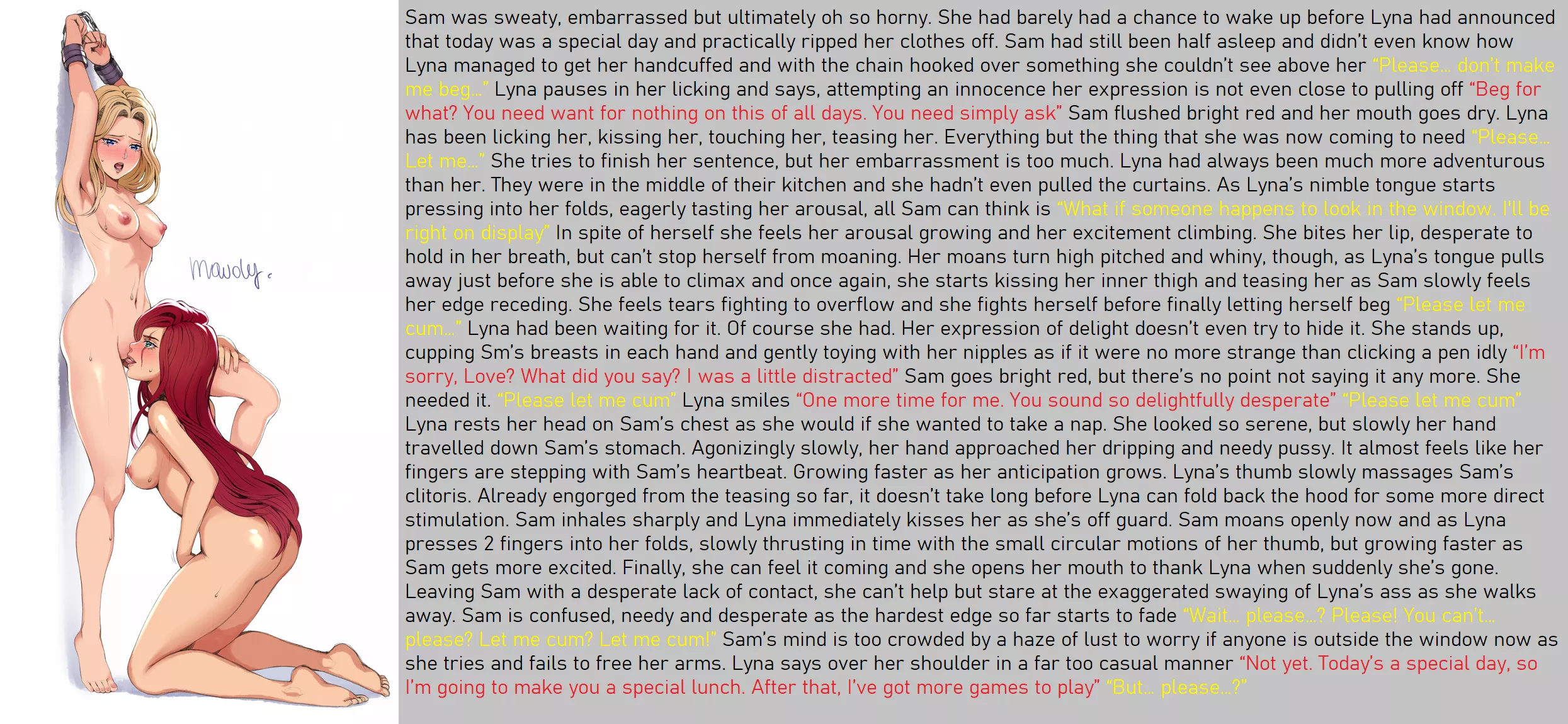 Sam's Big Day (1/3) [Lesdom][Edging][Begging]