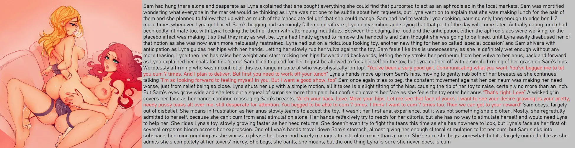 Sam's Big Day (2/3) [Lesdom][Anal][Subspace]