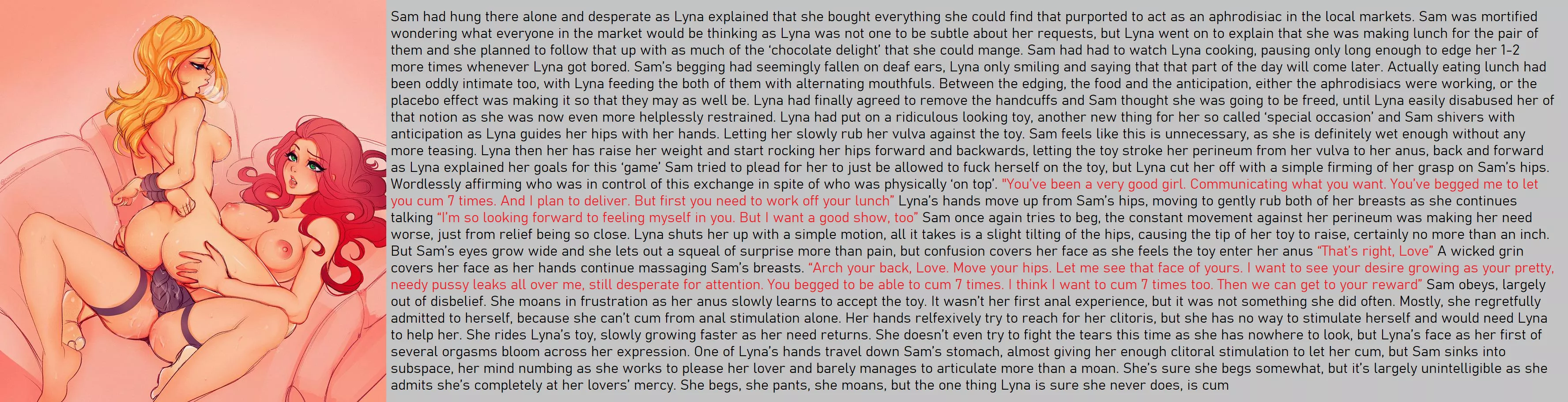 Sam's Big Day (2/3) [Lesdom][Anal][Subspace]