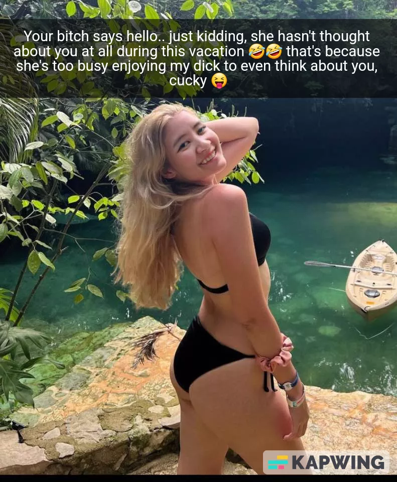 She's too busy enjoying my dick to even think about you