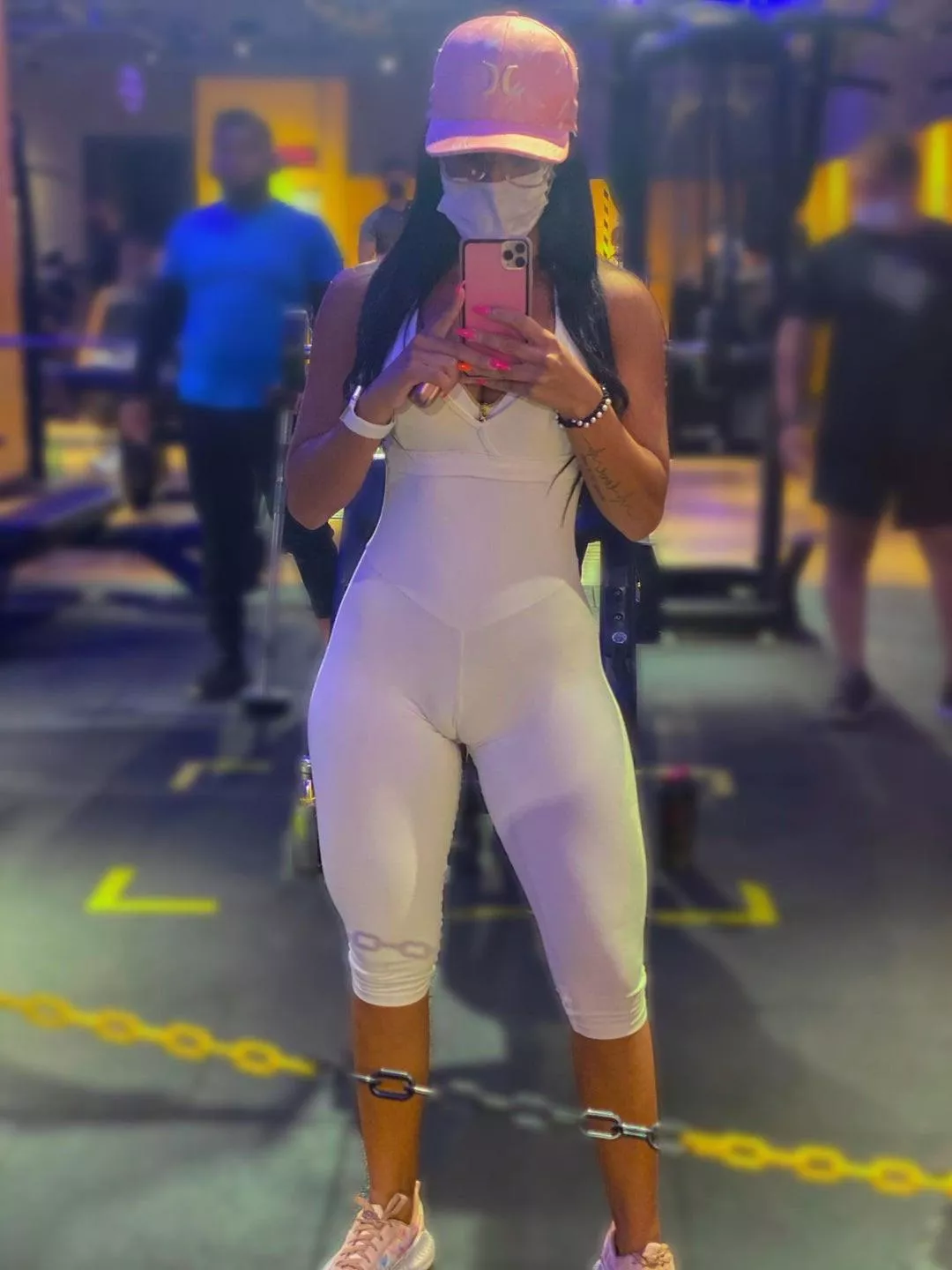 Without panties in the gym