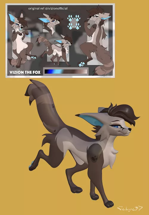 3D model of Vizion the fox! :> (sculpted by me)
