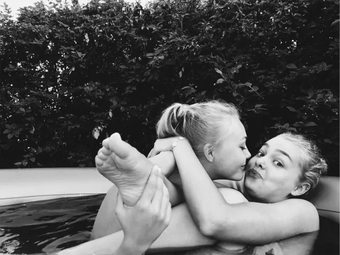 A little kiss from my sister