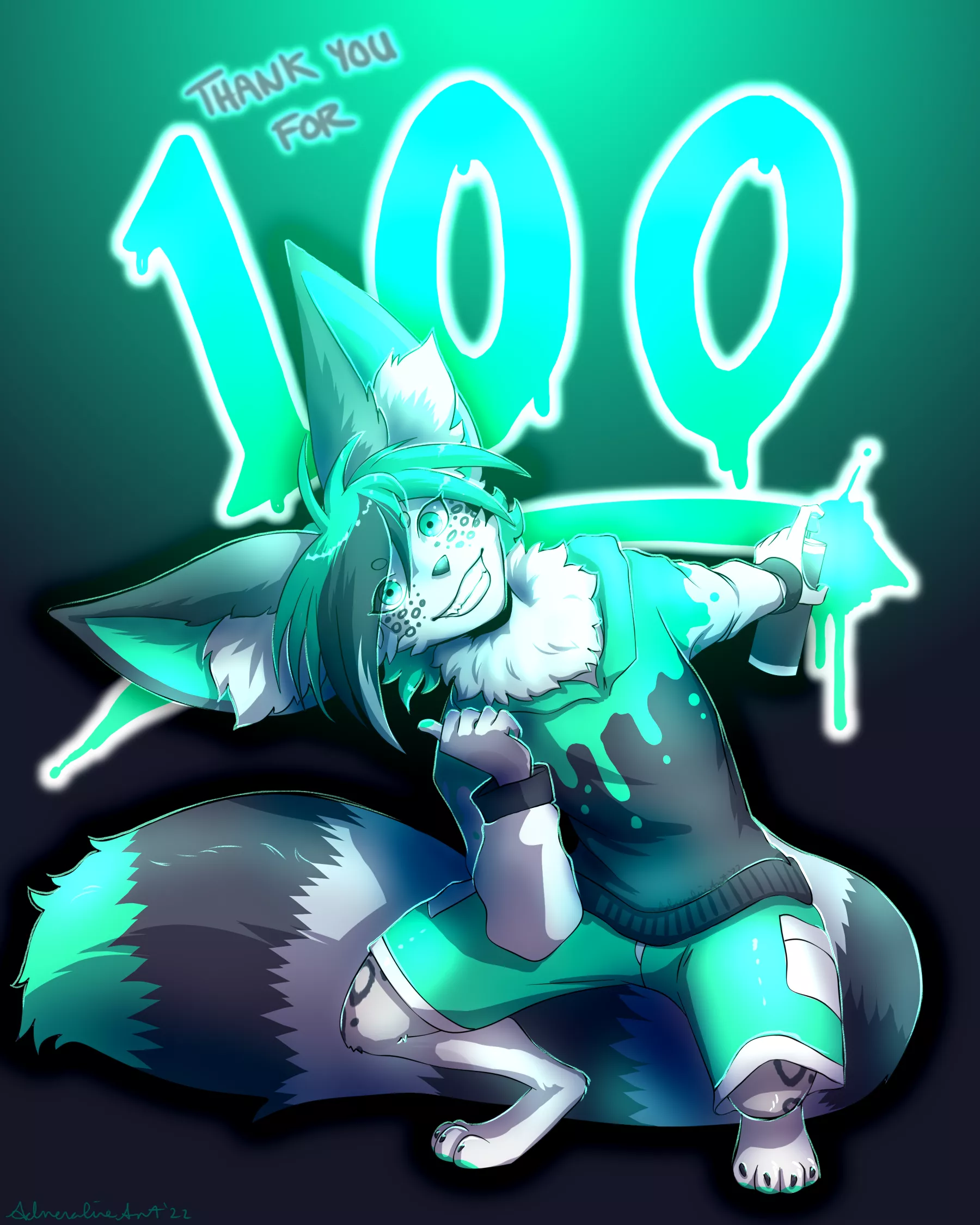 Celebrating 100 followers on Twitter! (adrenalineart_)
