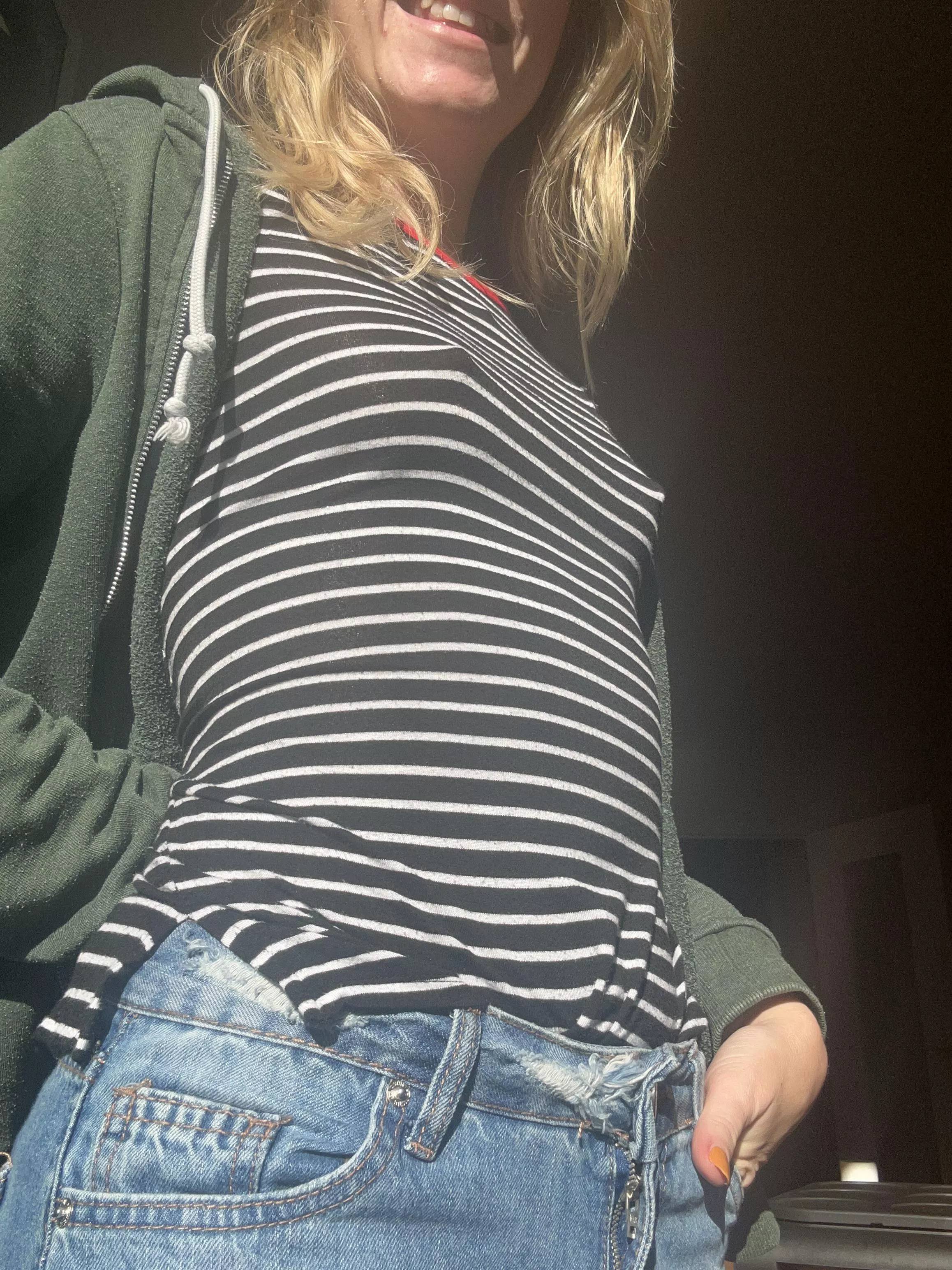 Cutting through the shirt