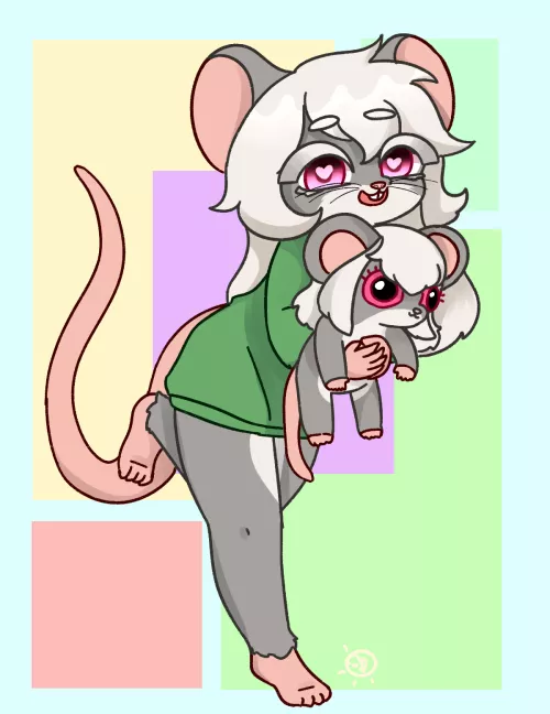 Cuuuute art of my sona hugging a plushie! x3 (VenusNixArt)