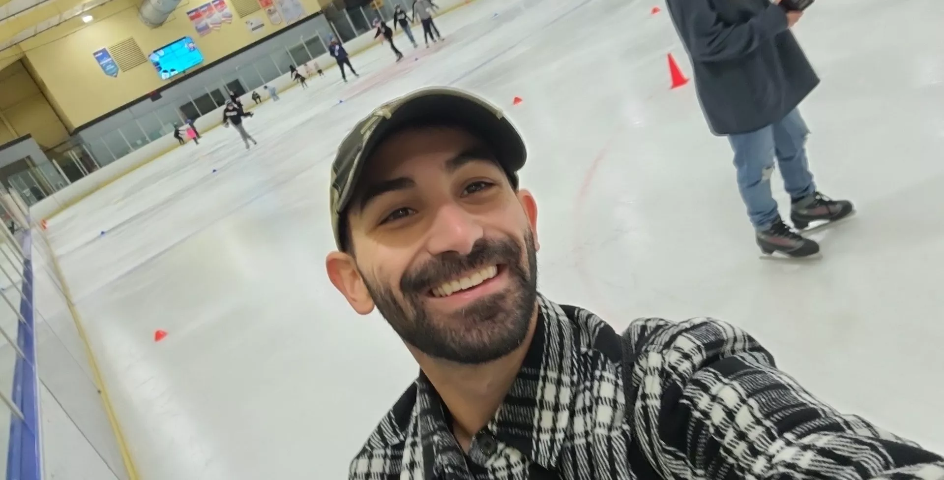 I played hockey for 10 years growing up, but I haven't ice skated in years. It's nice to be back in my natural habitat.