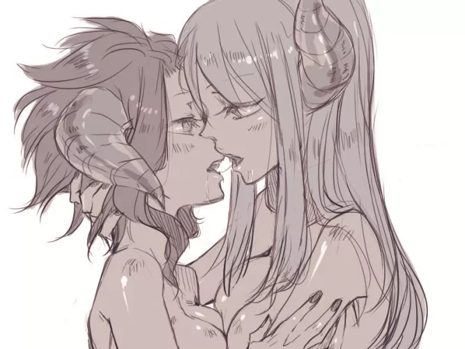 Lucy x Levy as demons (rboz) [Fairy Tail]