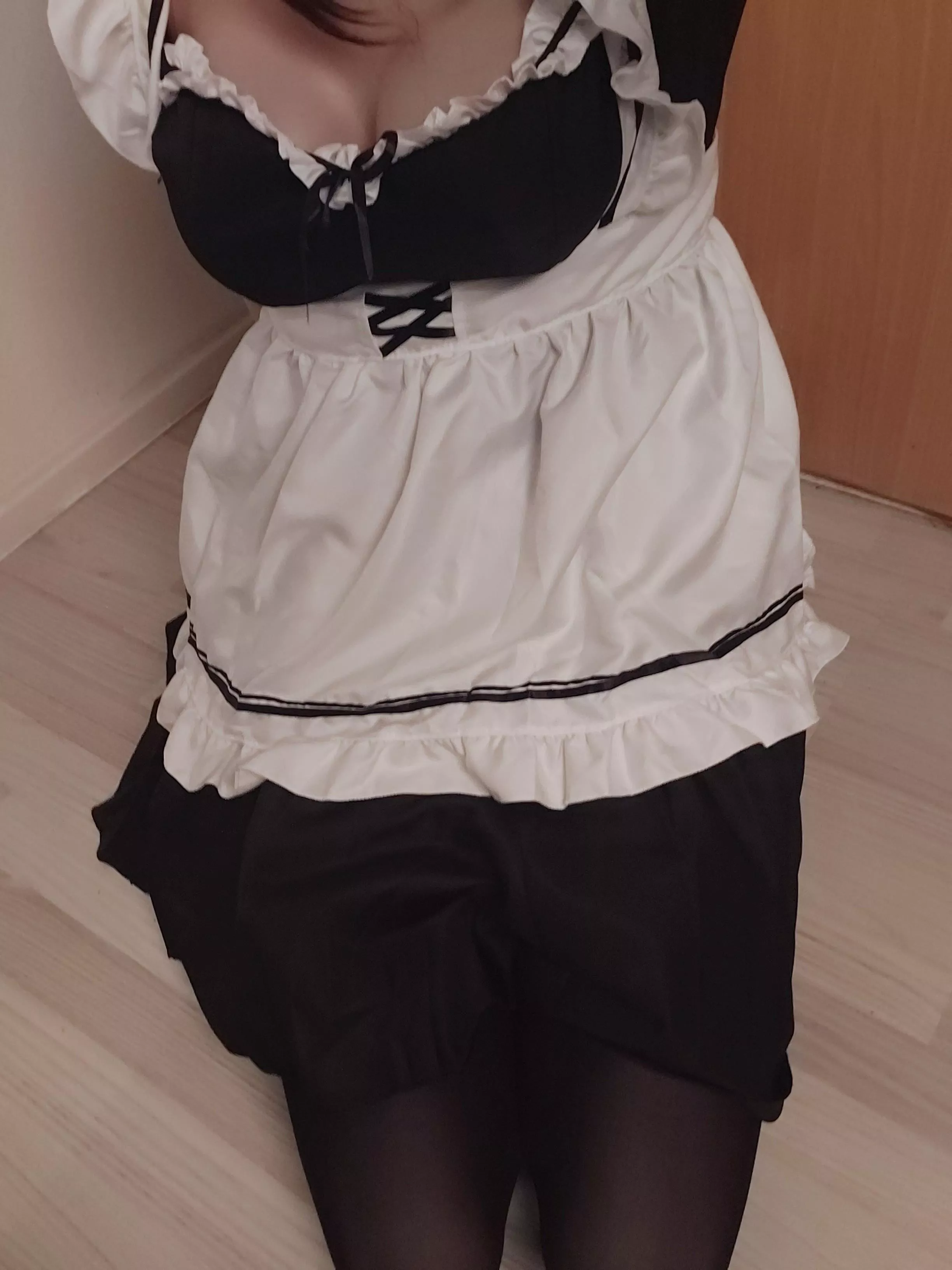 On my knees like a good maid