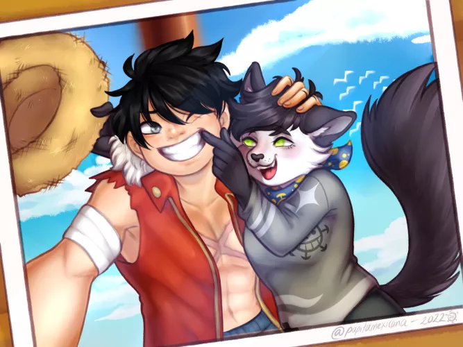 Photo with Luffy (art by me)
