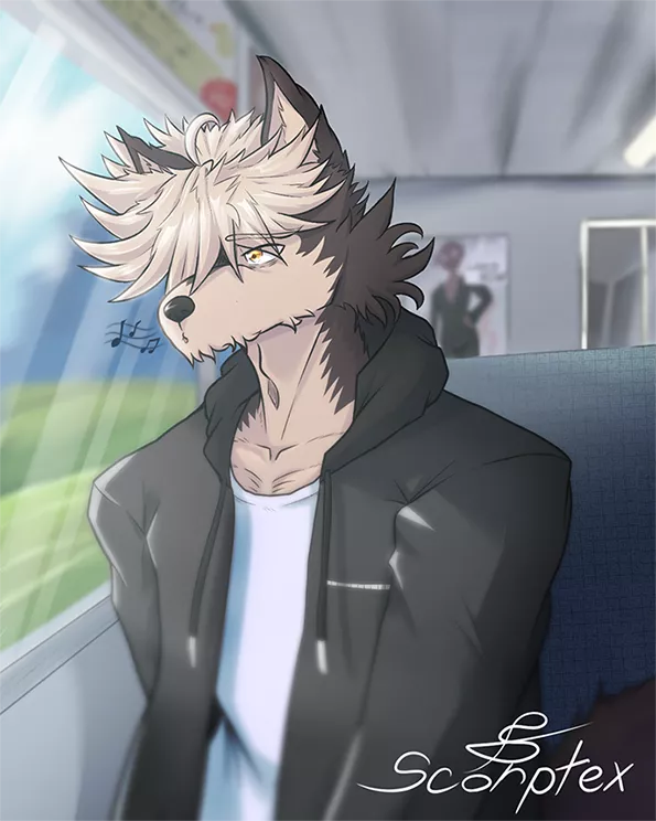 Riding a train (Art by me)