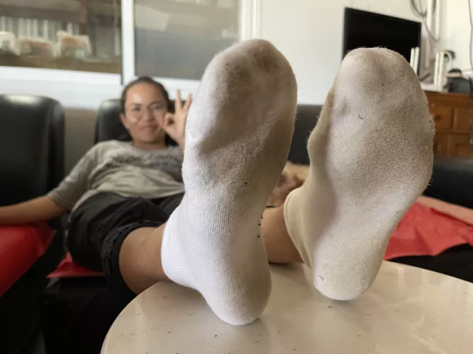 Smelly white socks from an Asian MILF... DM 4 Pricing 🤣❤️