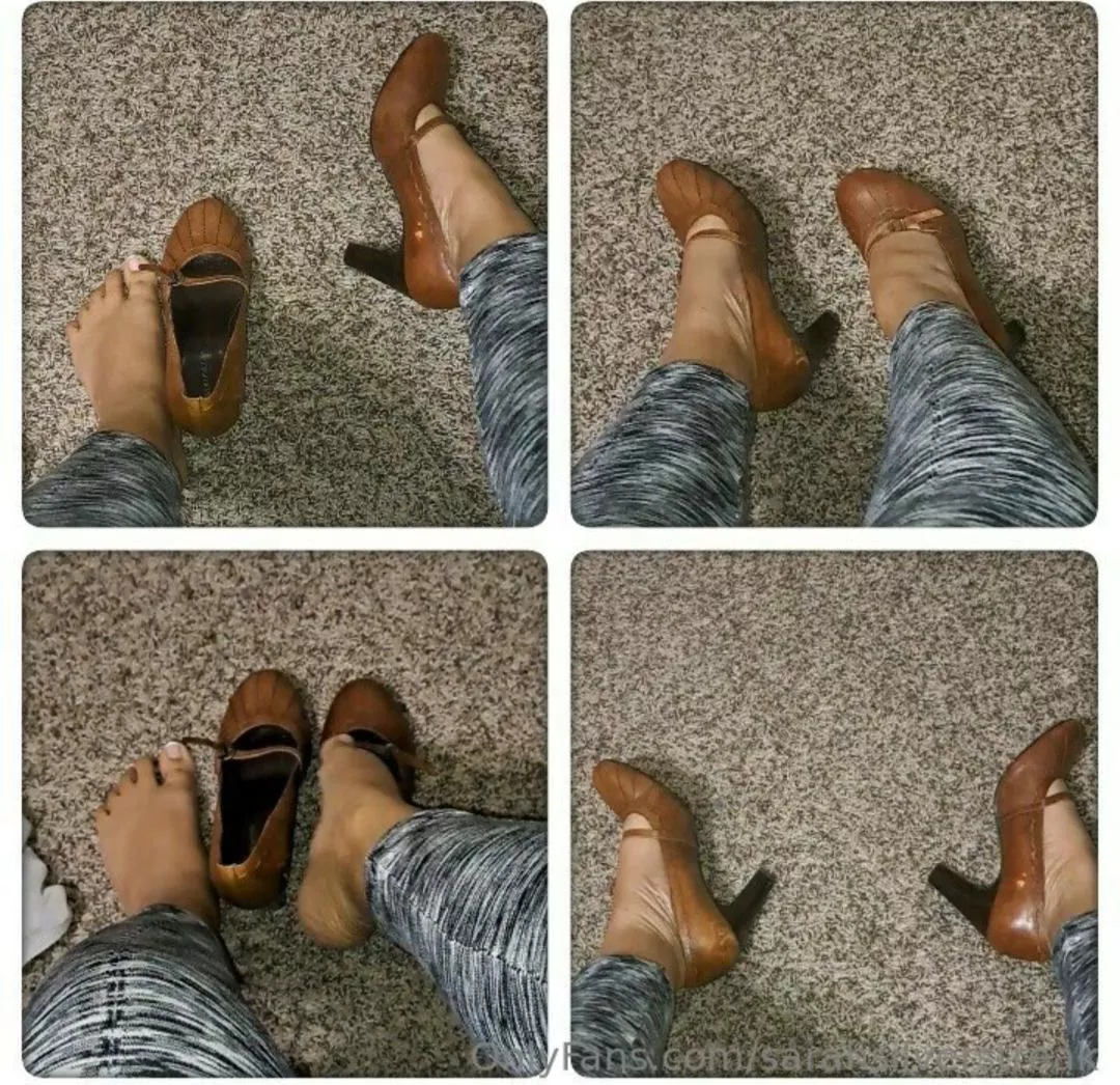 trying on tomorrow's shoes for work.