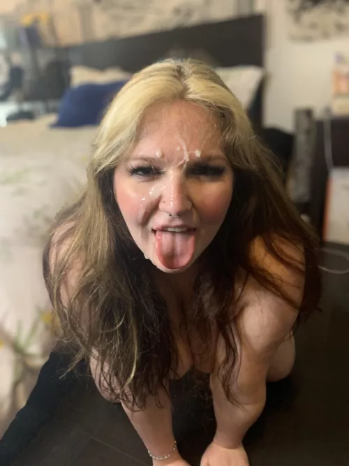 Another mans cum on my girls face