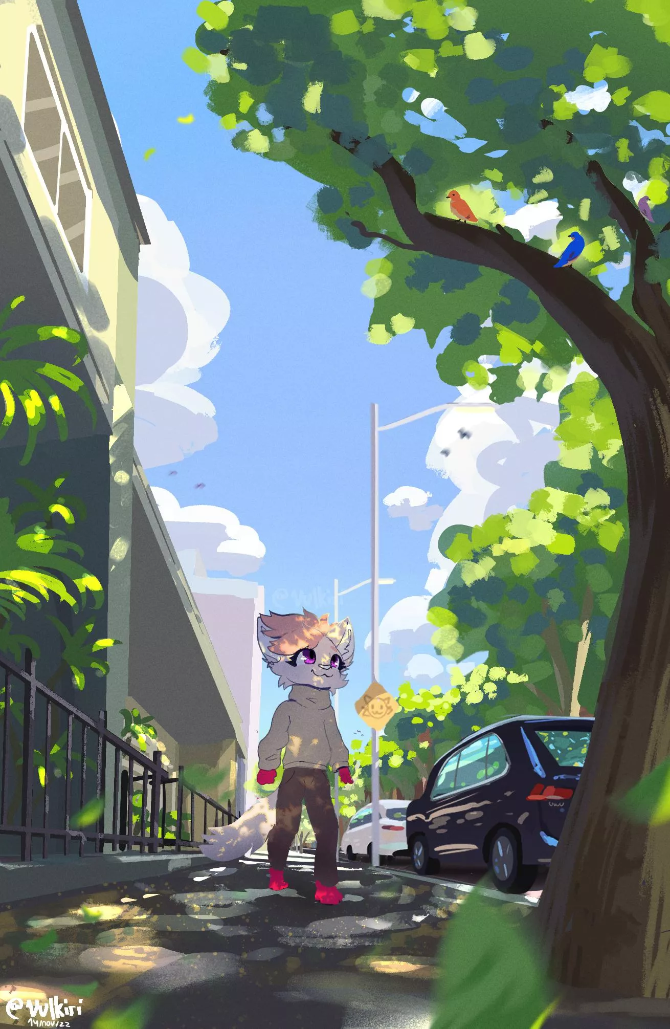Birds :3 🐈🍃☀️ | Art by me @Vulkiri on twitter - Char belongs to a friend >w<