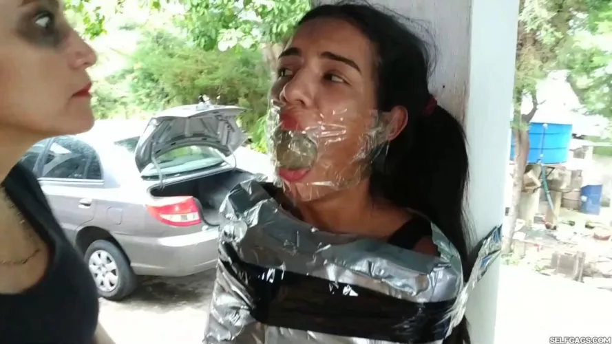 Gagged with a solid rock