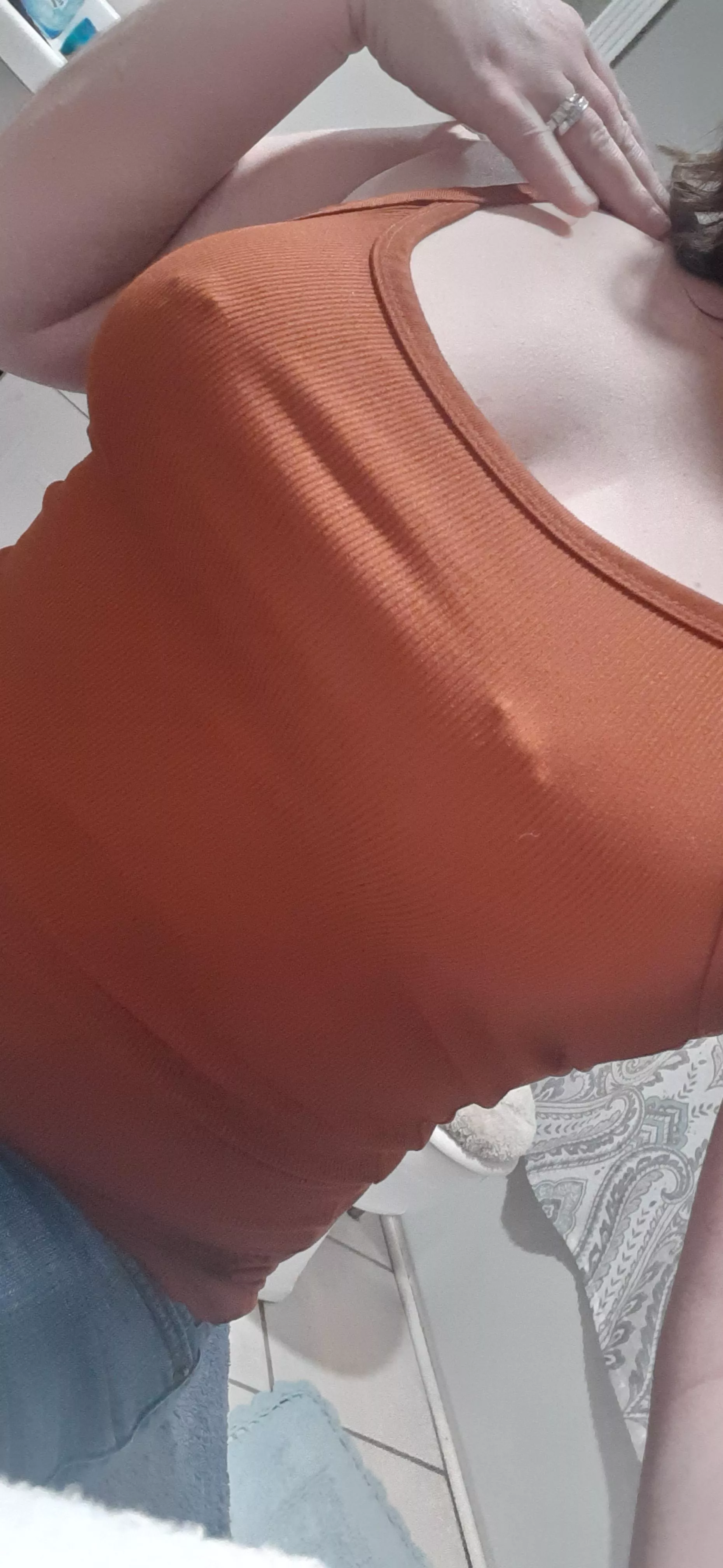 I like going bra less sometimes, my nipples stay hard the whole time!