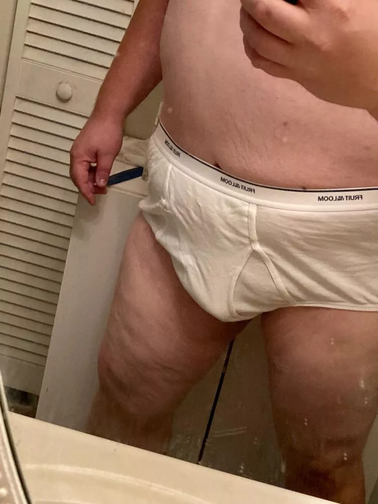 Laundry day = Tighty Whities. Big masculine guy for fem. 34.